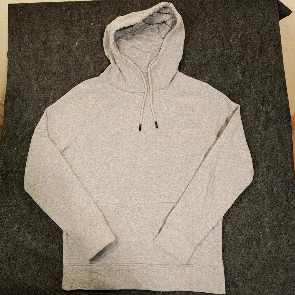 Express Womens Grey Raglan Sleeve Pullover Hoodie Sweatshirt Size S